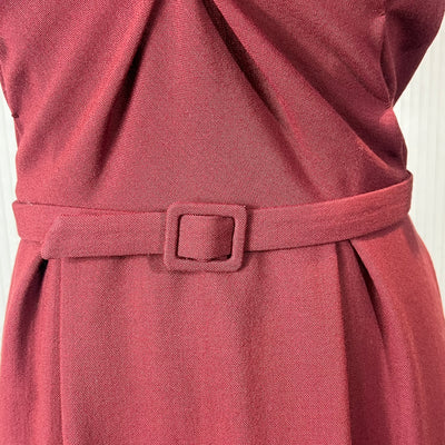 Bottega Veneta Brick Red Wool Origami Pleat Midi Dress XS