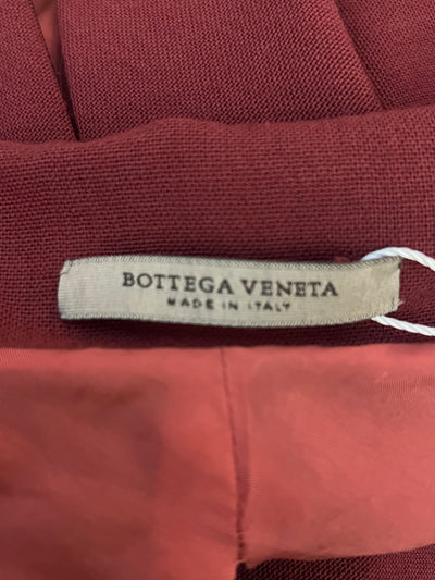 Bottega Veneta Brick Red Wool Origami Pleat Midi Dress XS