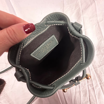 Strathberry Ivy Green Leather Crossbody Phone Pouch