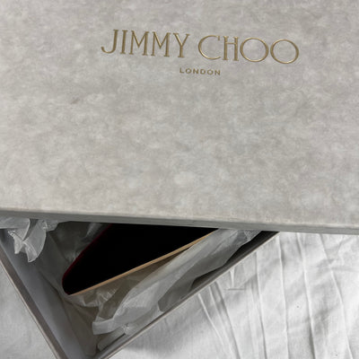 Jimmy Choo £986 Merlot Velvet & Crystal Jill 30 Slingbacks 40.5