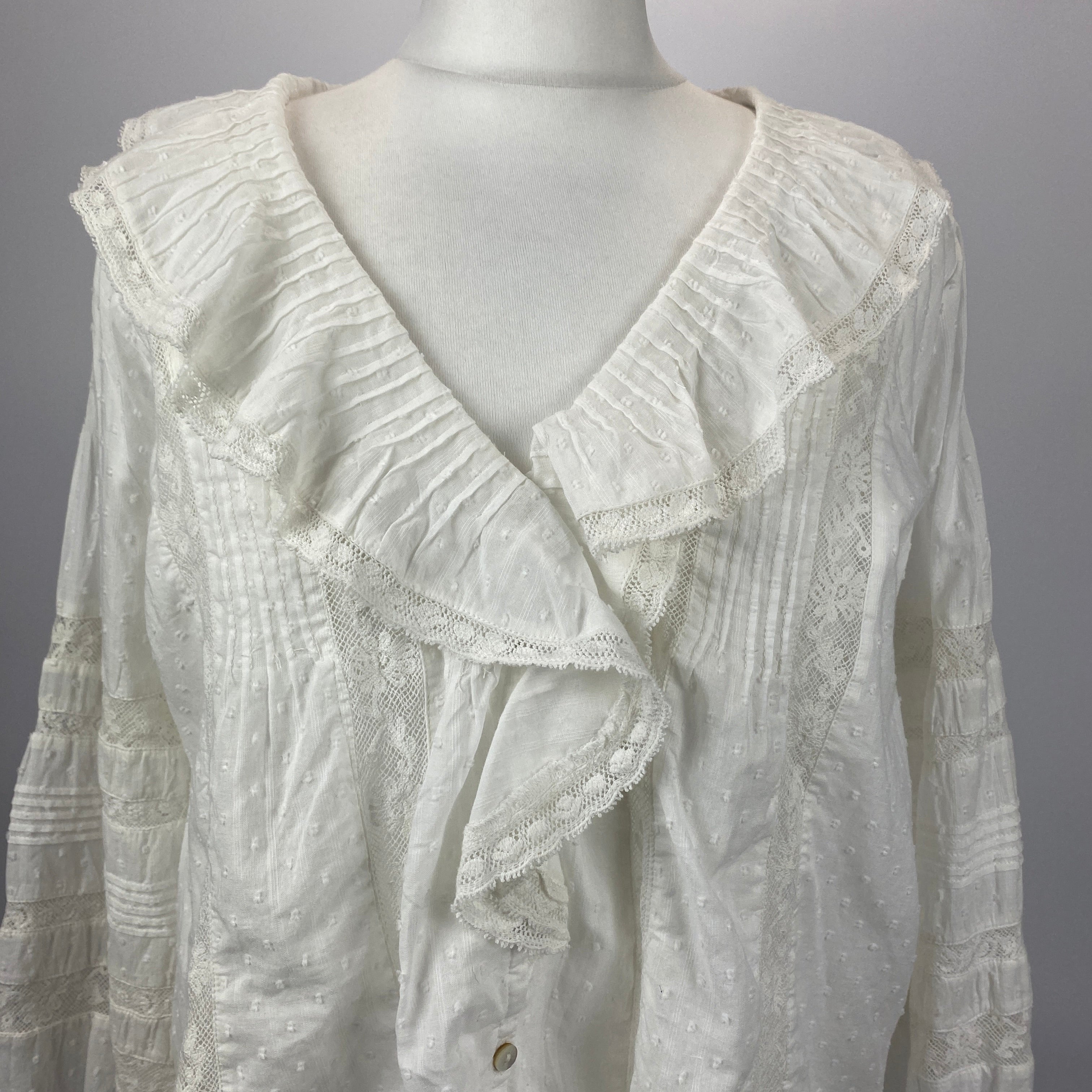 LoveShackFancy New Ivory Heritage Blouse M