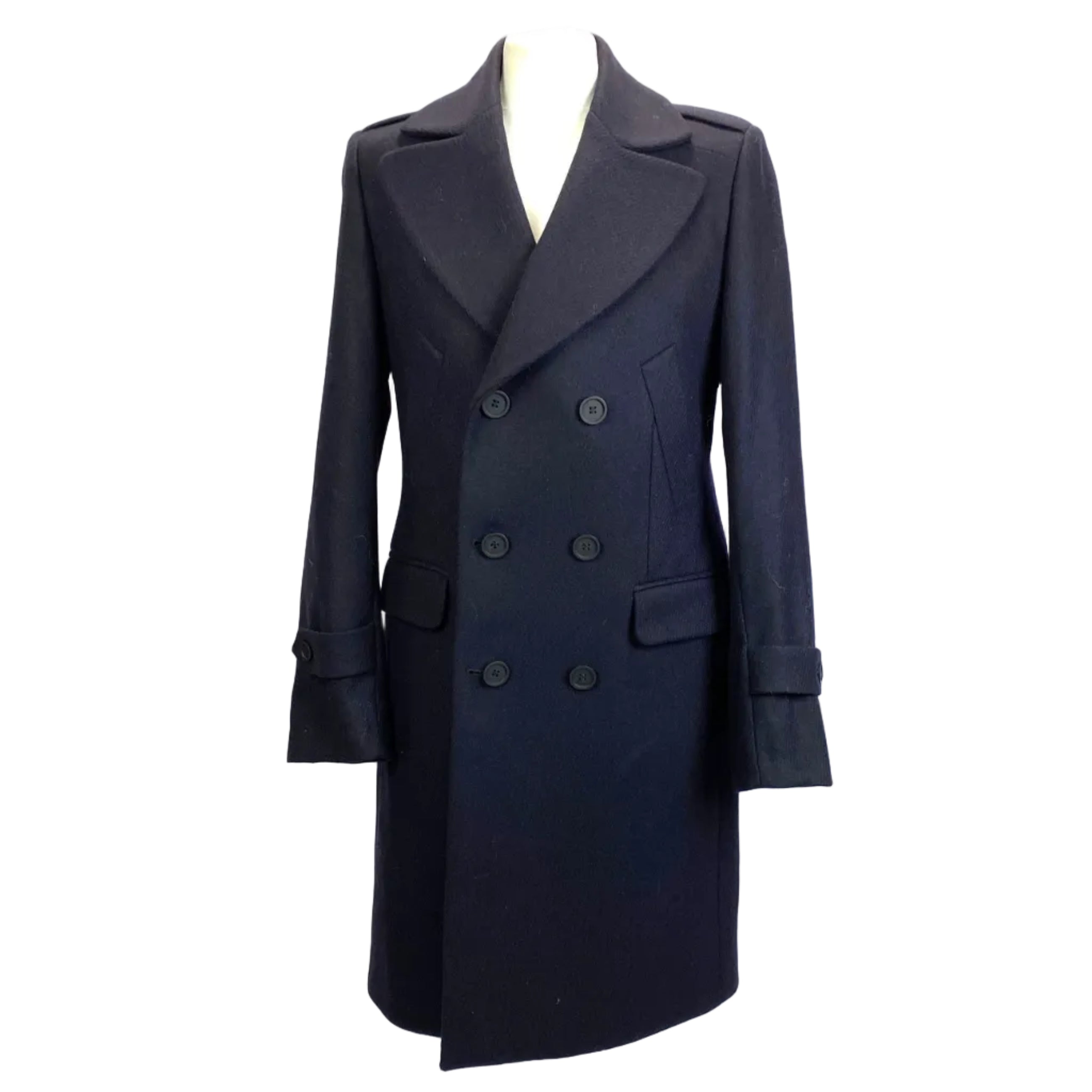 Notify New Navy Thick Wool Double Breasted Coat M