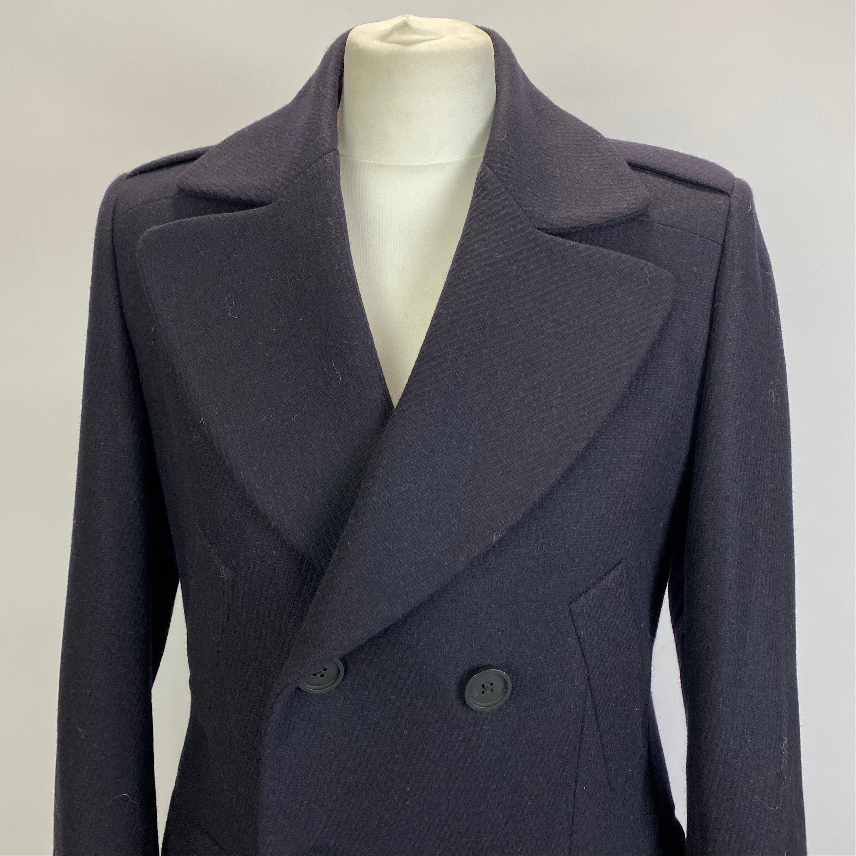 Notify New Navy Thick Wool Double Breasted Coat M