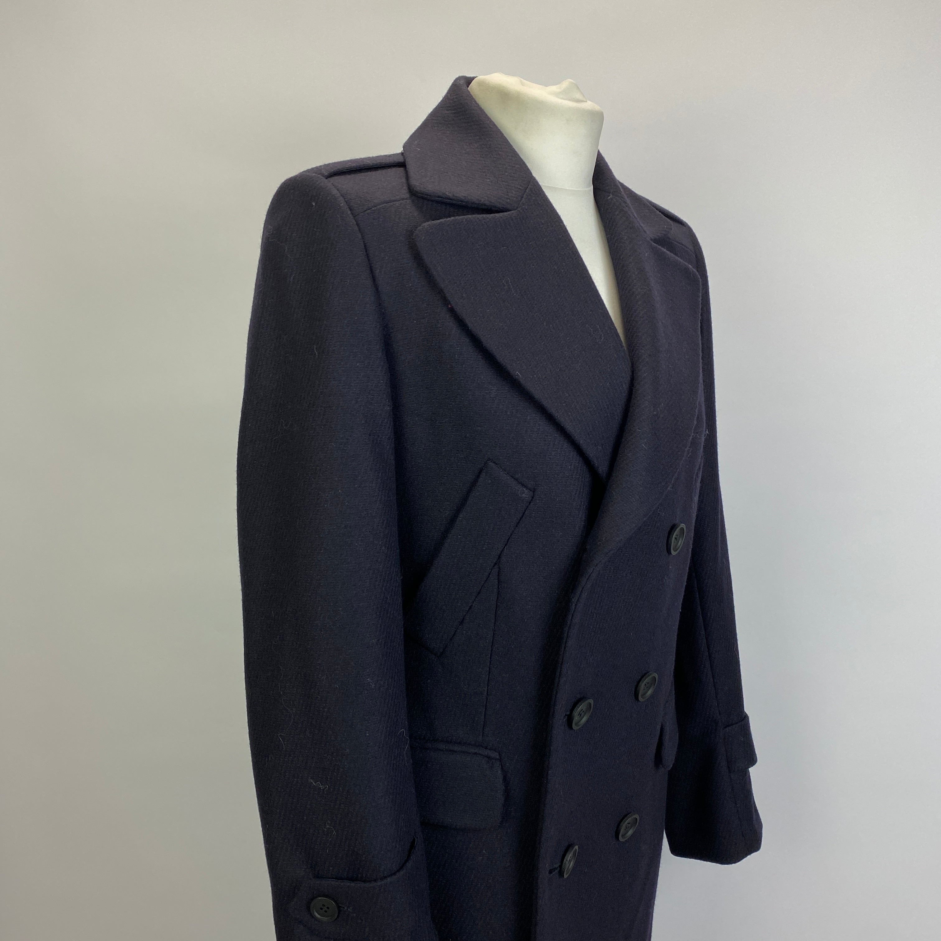 Notify New Navy Thick Wool Double Breasted Coat M