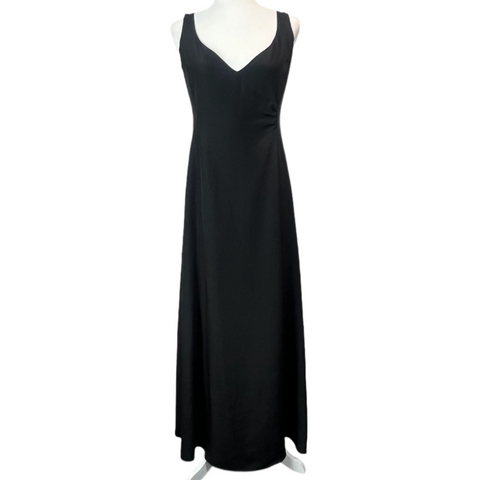 Armani Collezioni Black Silk Mix Evening Gown M