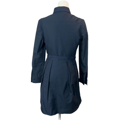 Victoria Beckham Navy Polycotton Belted Shirtdress S