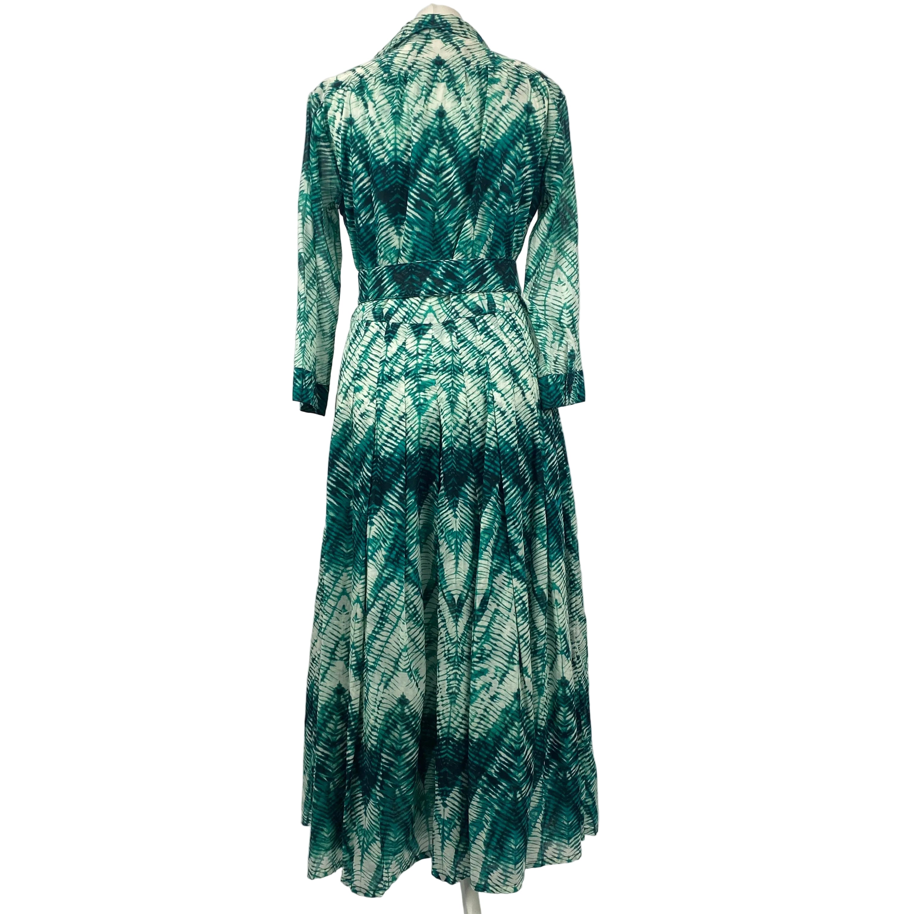 Samantha Sung New £781 Jade Chevron Audrey Shirt Dress L