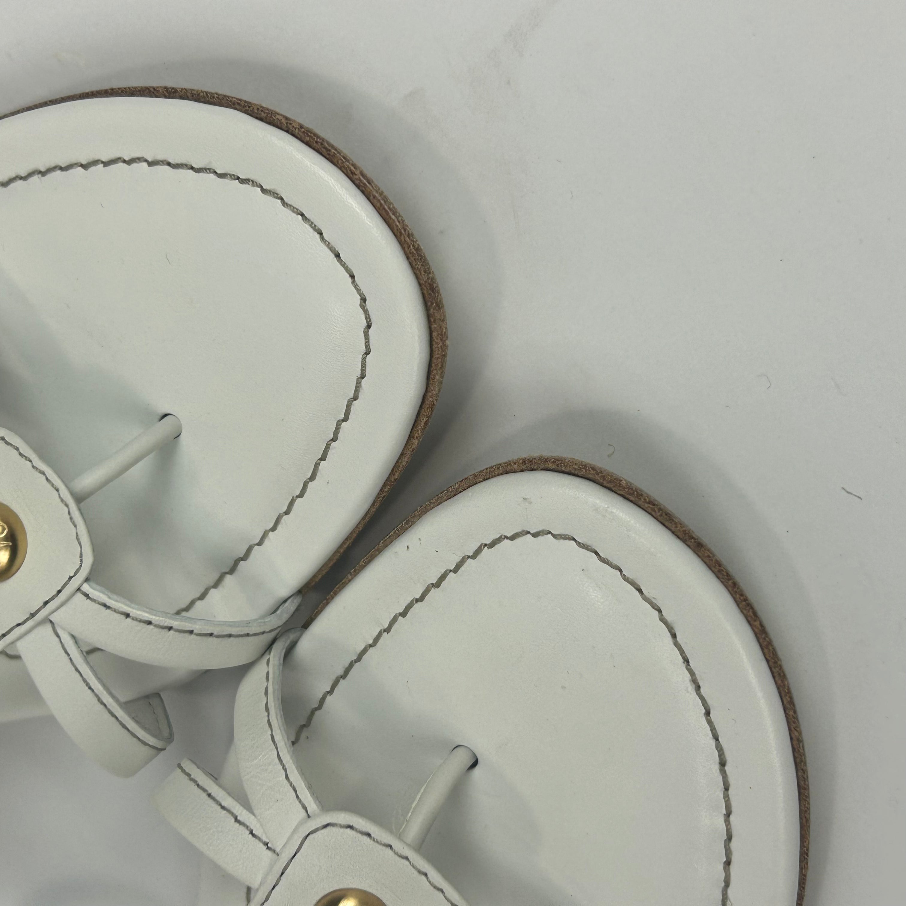Tod's New £398 White Leather Matisse Flat Sandals 36