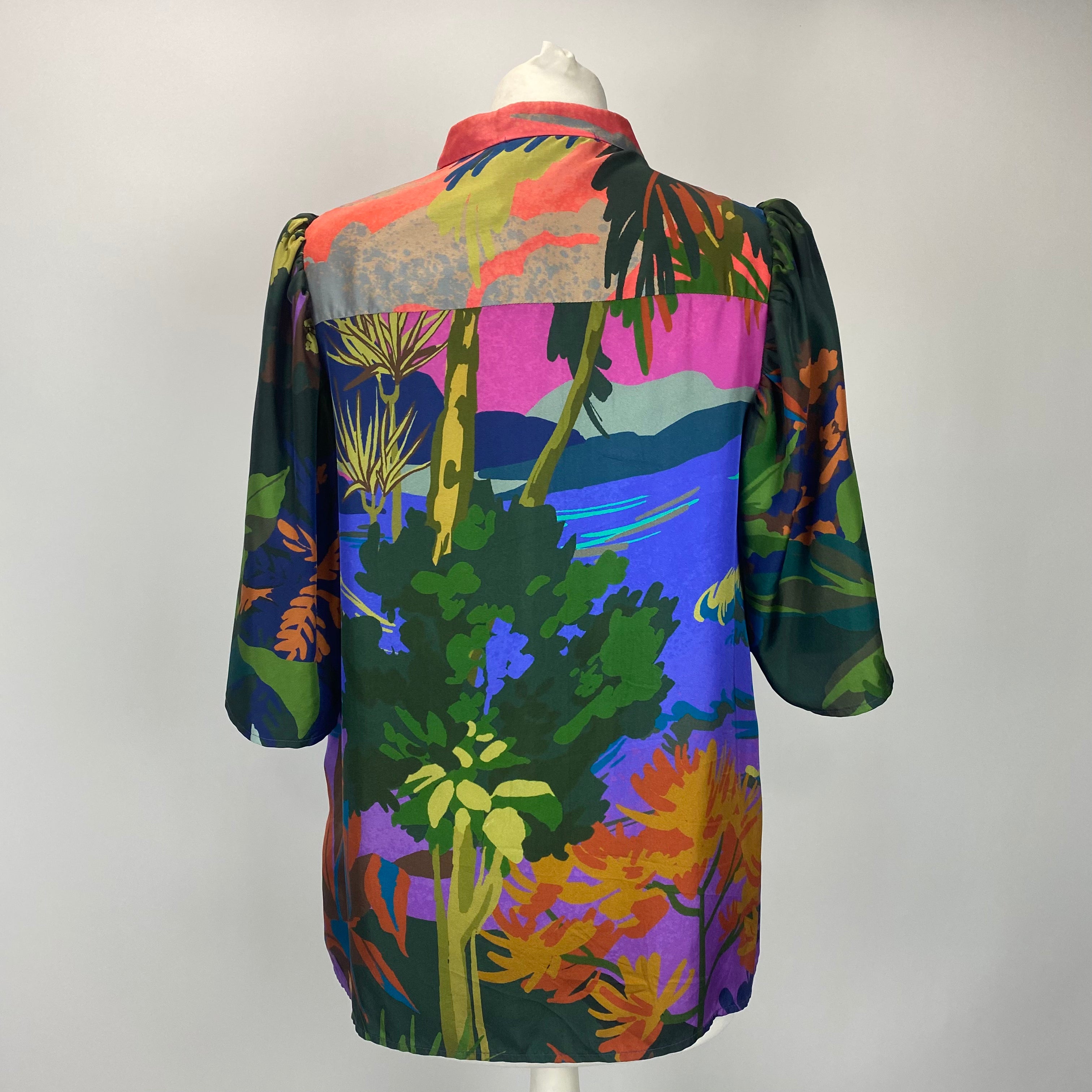 Munthe £295 Multicolour Painted Silk Tunic Top S