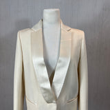 Victoria Beckham Cream Wool & Mohair Tuxedo Jacket S