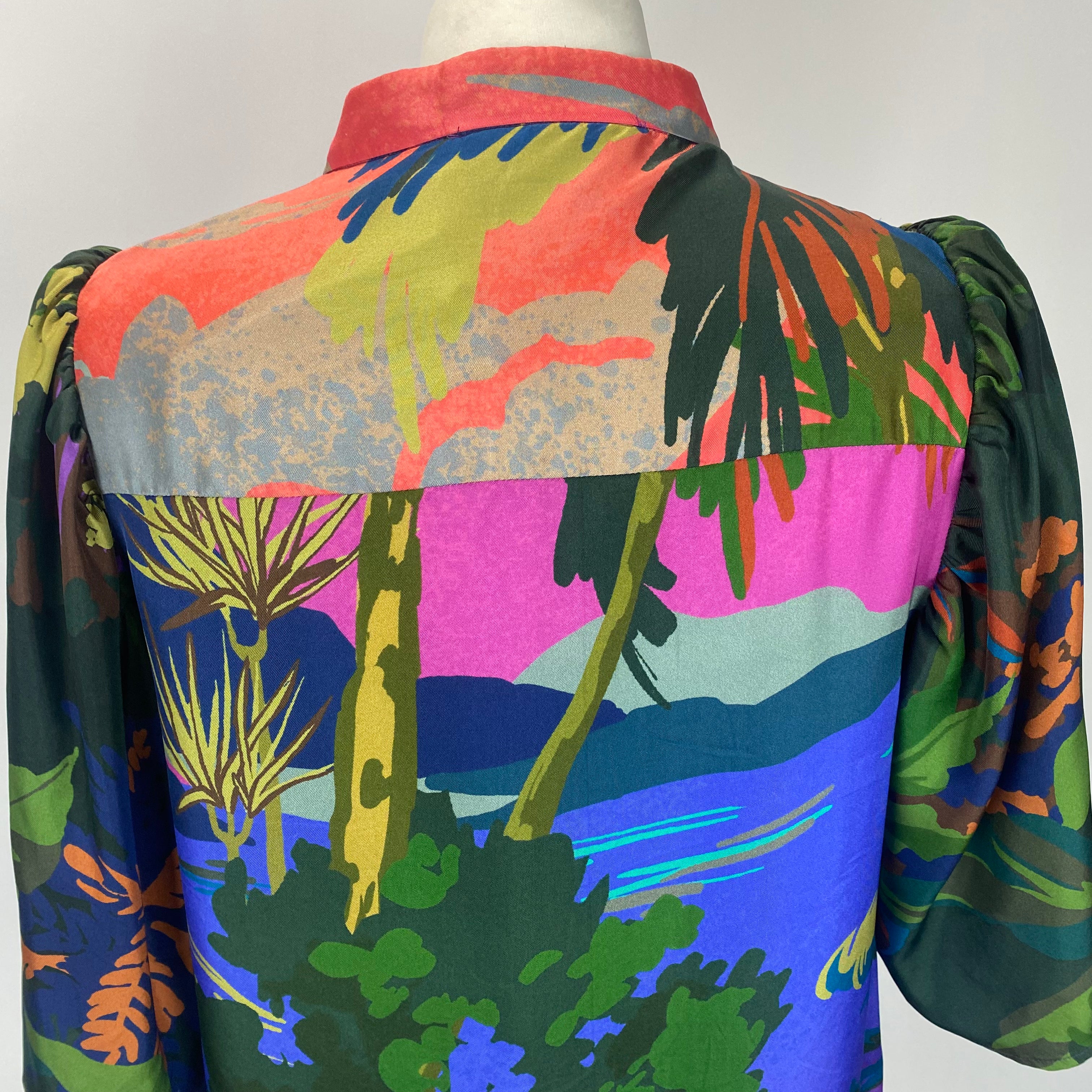 Munthe £295 Multicolour Painted Silk Tunic Top S