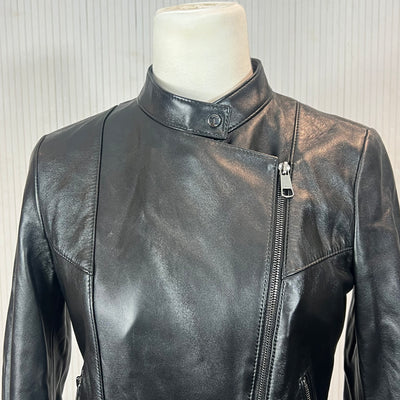 Hugo Boss Brand New Black Lambskin Moto Jacket XS