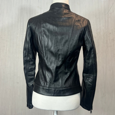 Hugo Boss Brand New Black Lambskin Moto Jacket XS