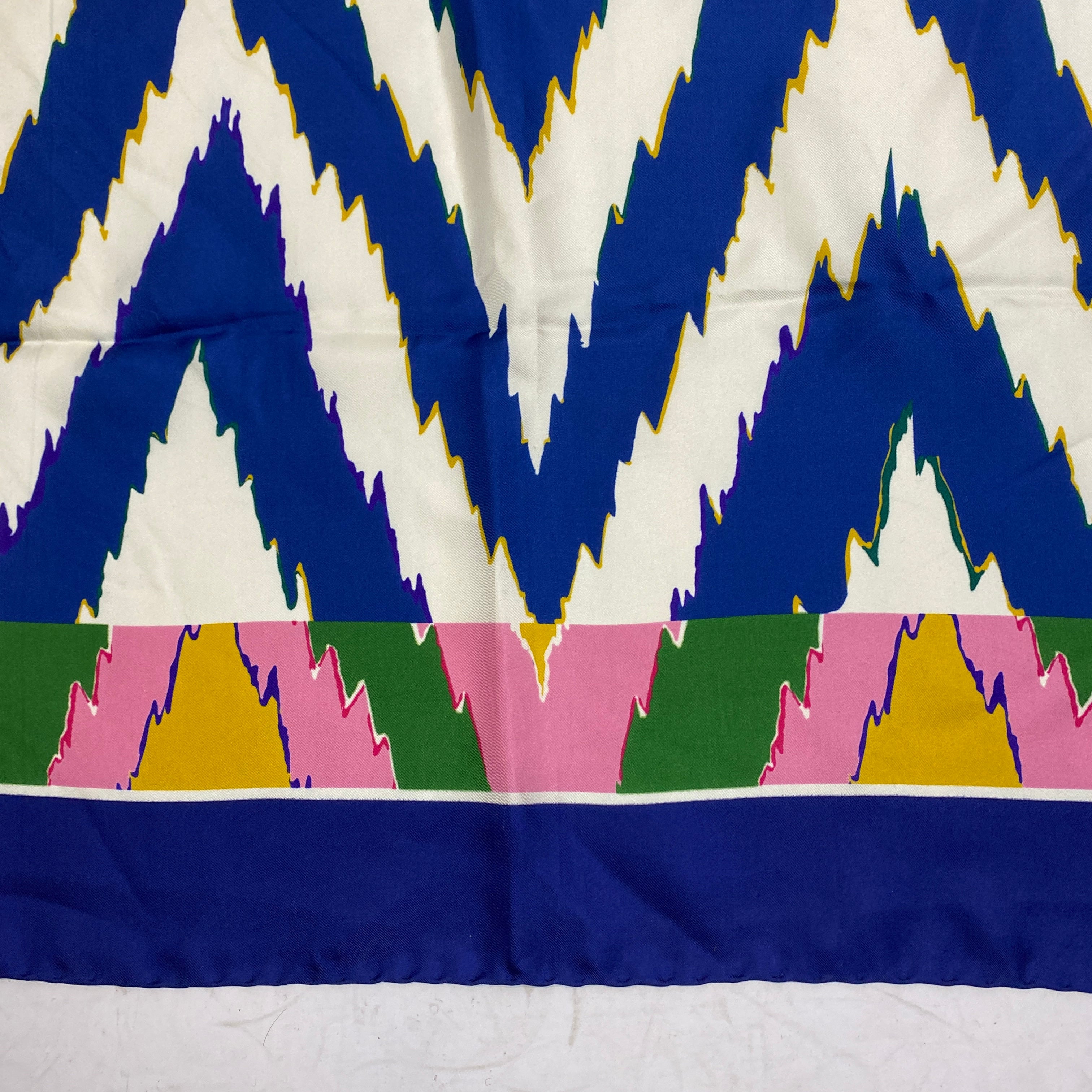 Missoni Navy Pink & Ivory Zigzag Silk Scarf