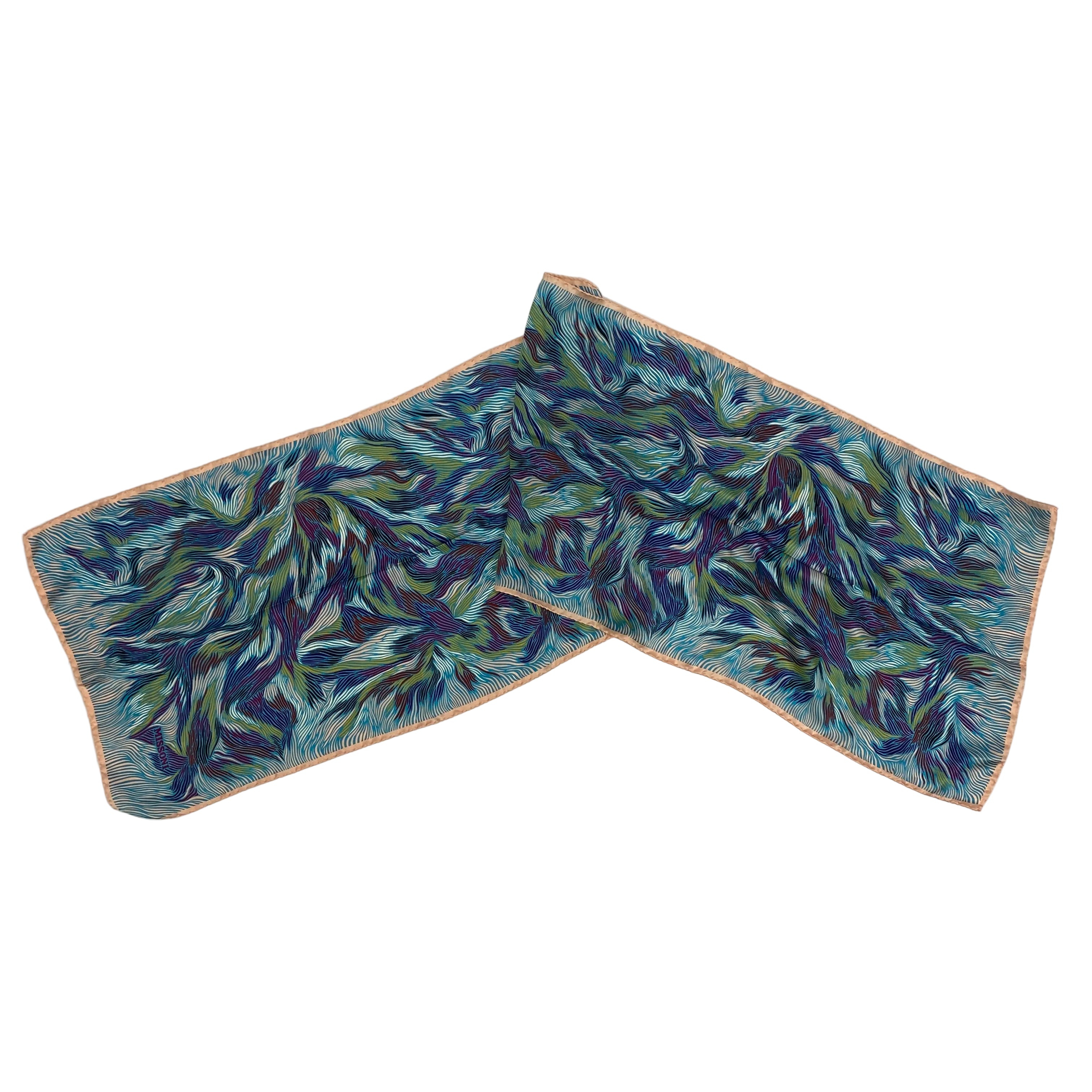 Missoni Navy & Shades of Teal Silk Scarf