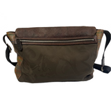 Etro Brown & Khaki Saffiano Leather & Nylon Messenger Bag