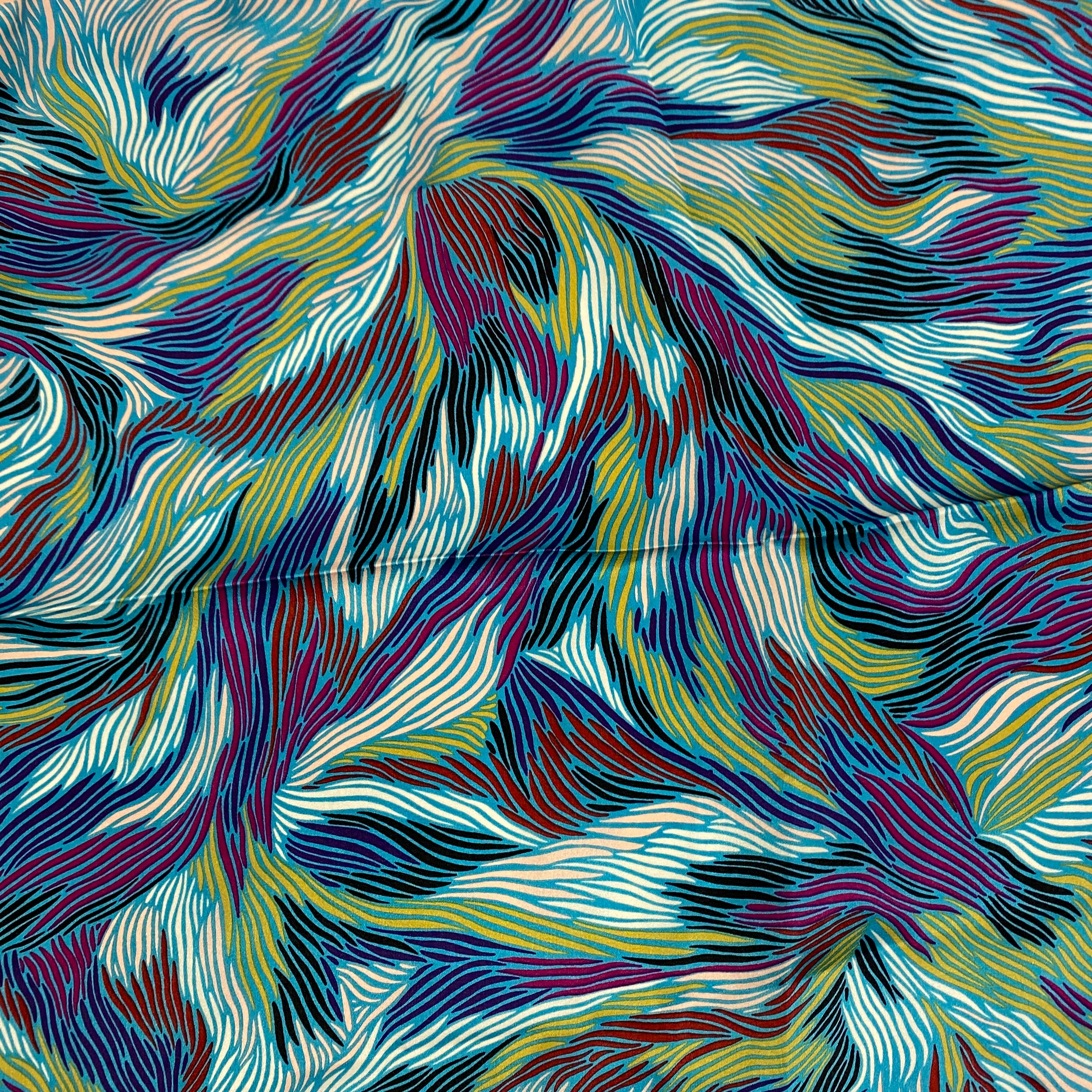 Missoni Navy & Shades of Teal Silk Scarf