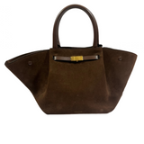 De Mellier £495 Mocha Suede Midi New York Tote Bag