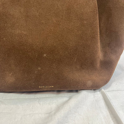 De Mellier £495 Mocha Suede Midi New York Tote Bag