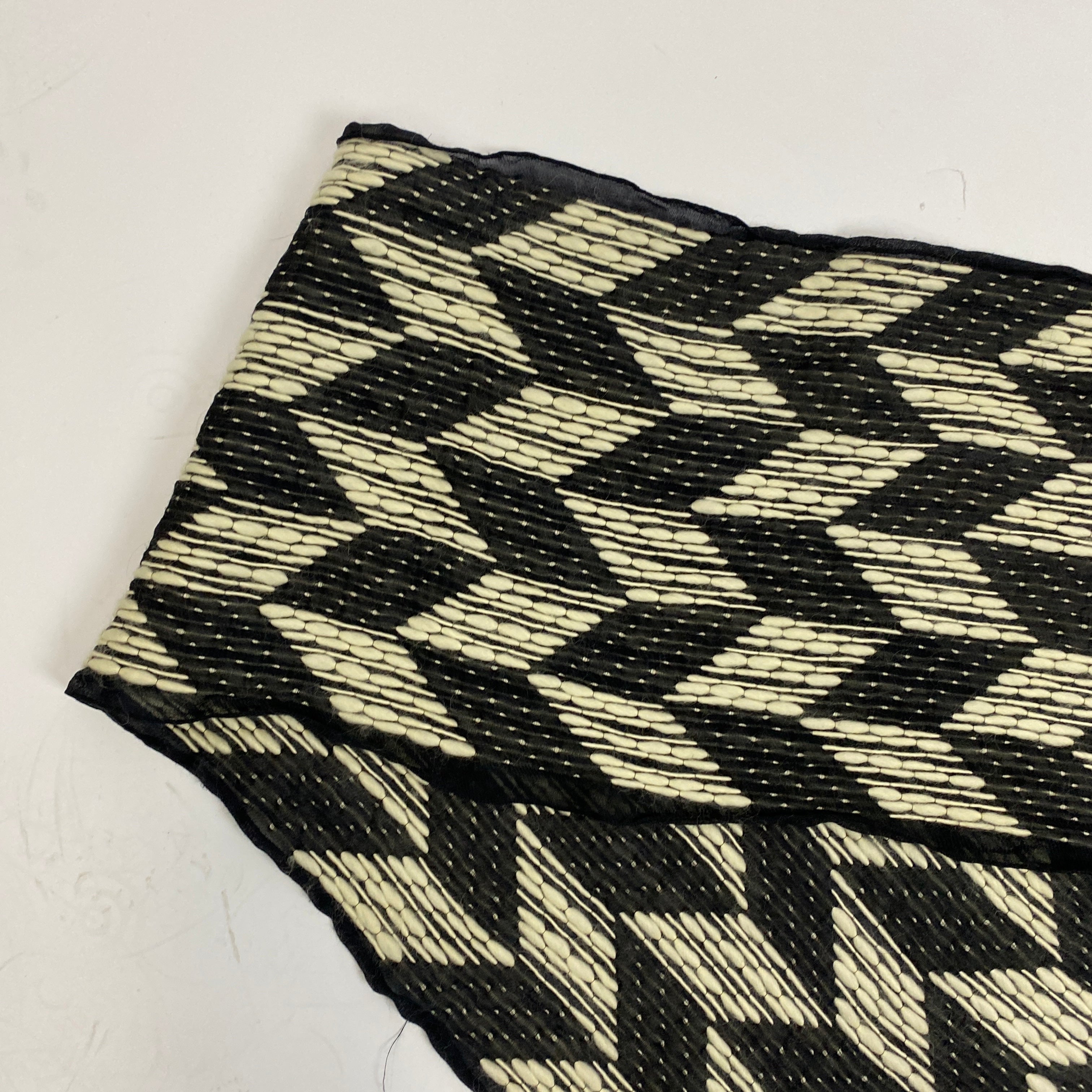 Missoni Black & Ecru Chevron Woven Wool & Silk Scarf