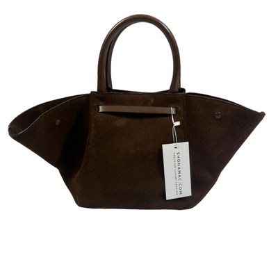 De Mellier £495 Mocha Suede Midi New York Tote Bag