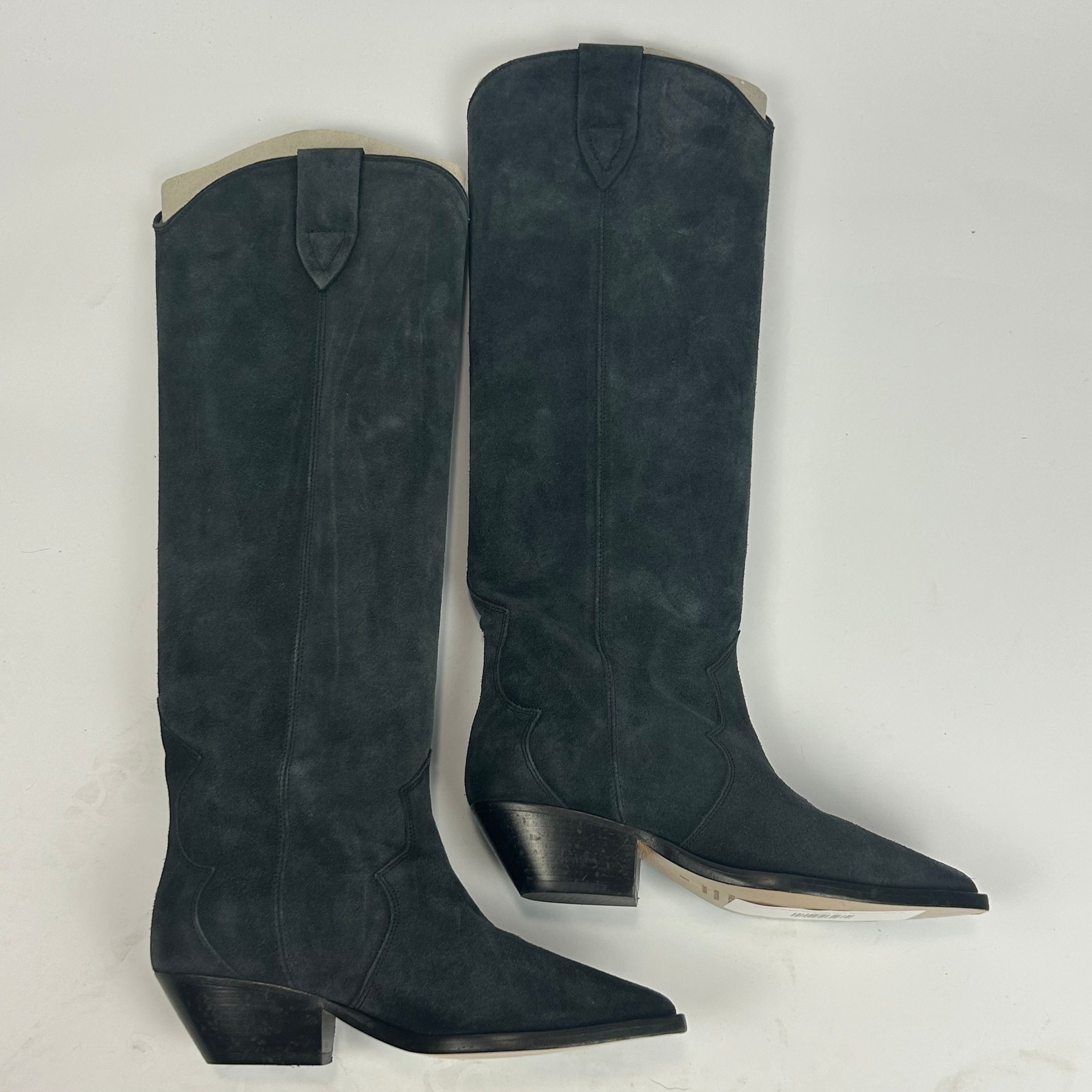 Isabel Marant New Smoke Grey Suede Western Knee Boots 36