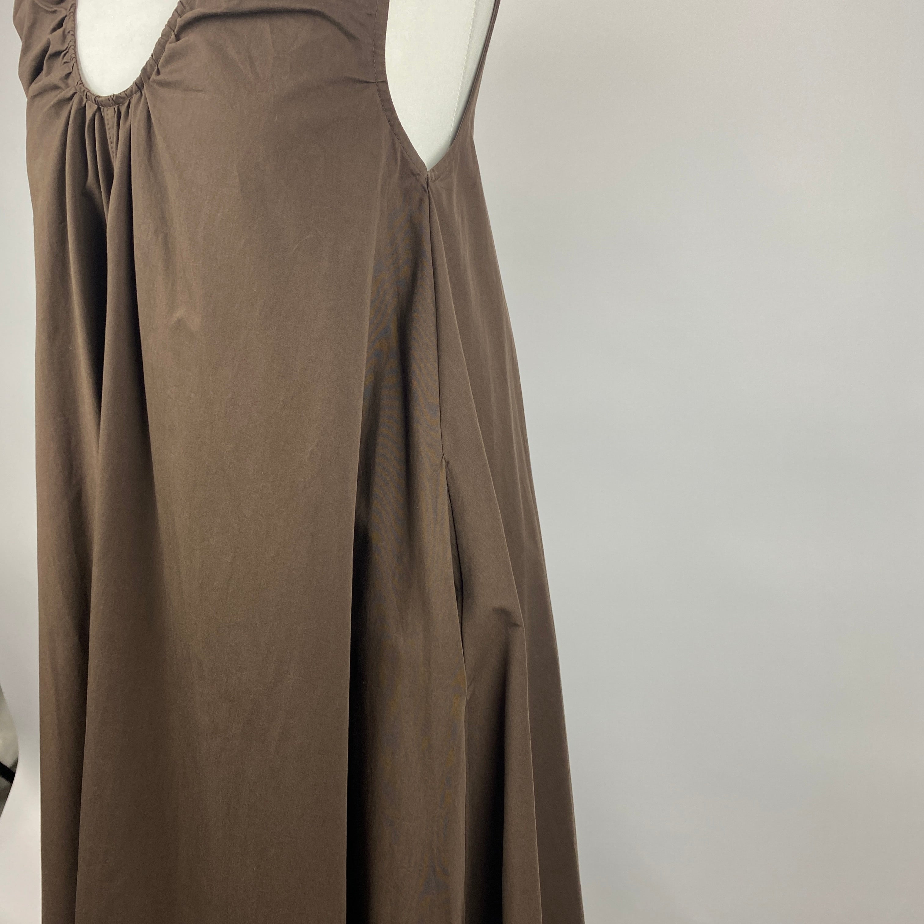 DISSH £225 Chocolate Poplin Gabby Maxi Dress XXS/XS