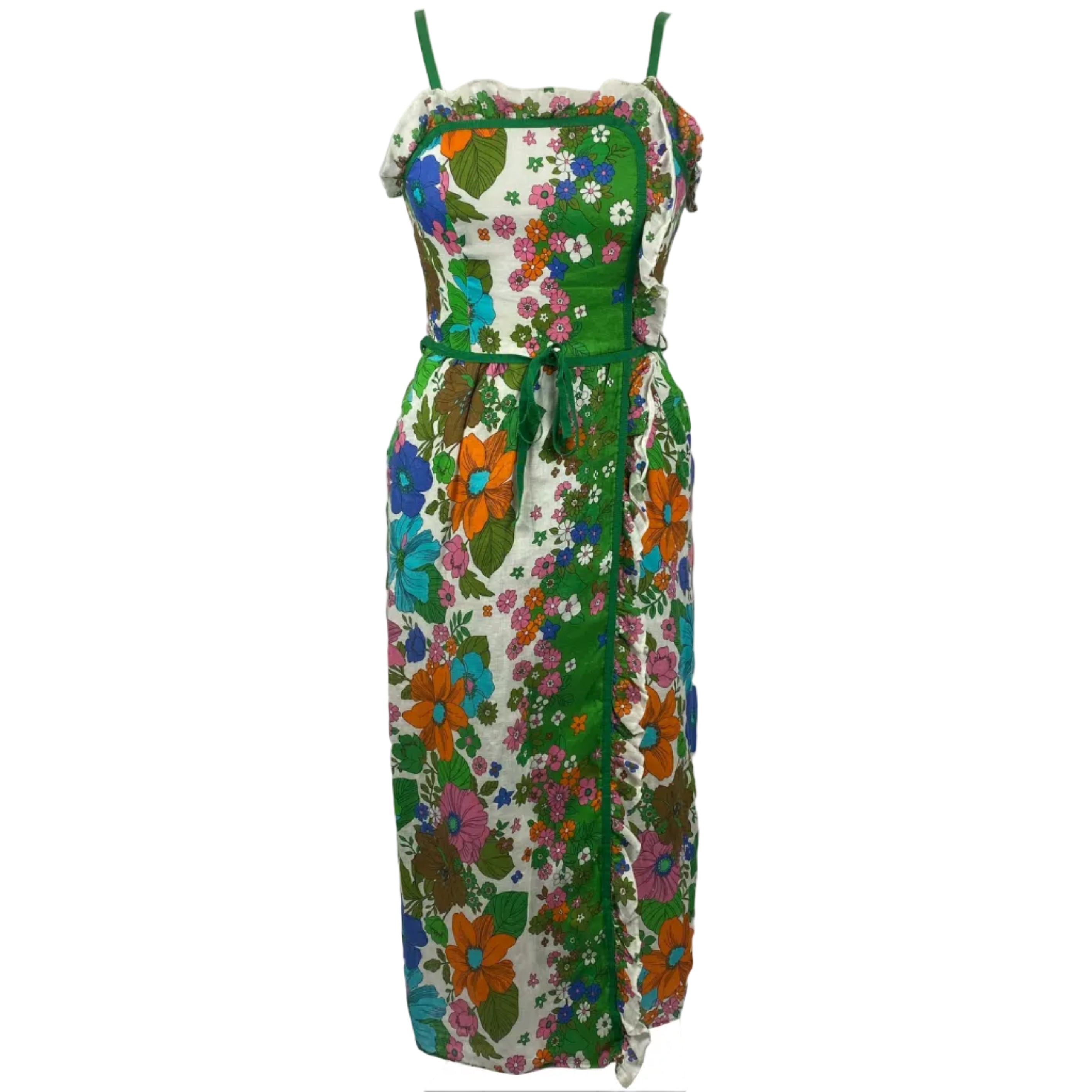Zimmermann White & Acids Floral Linen Midi Dress XS