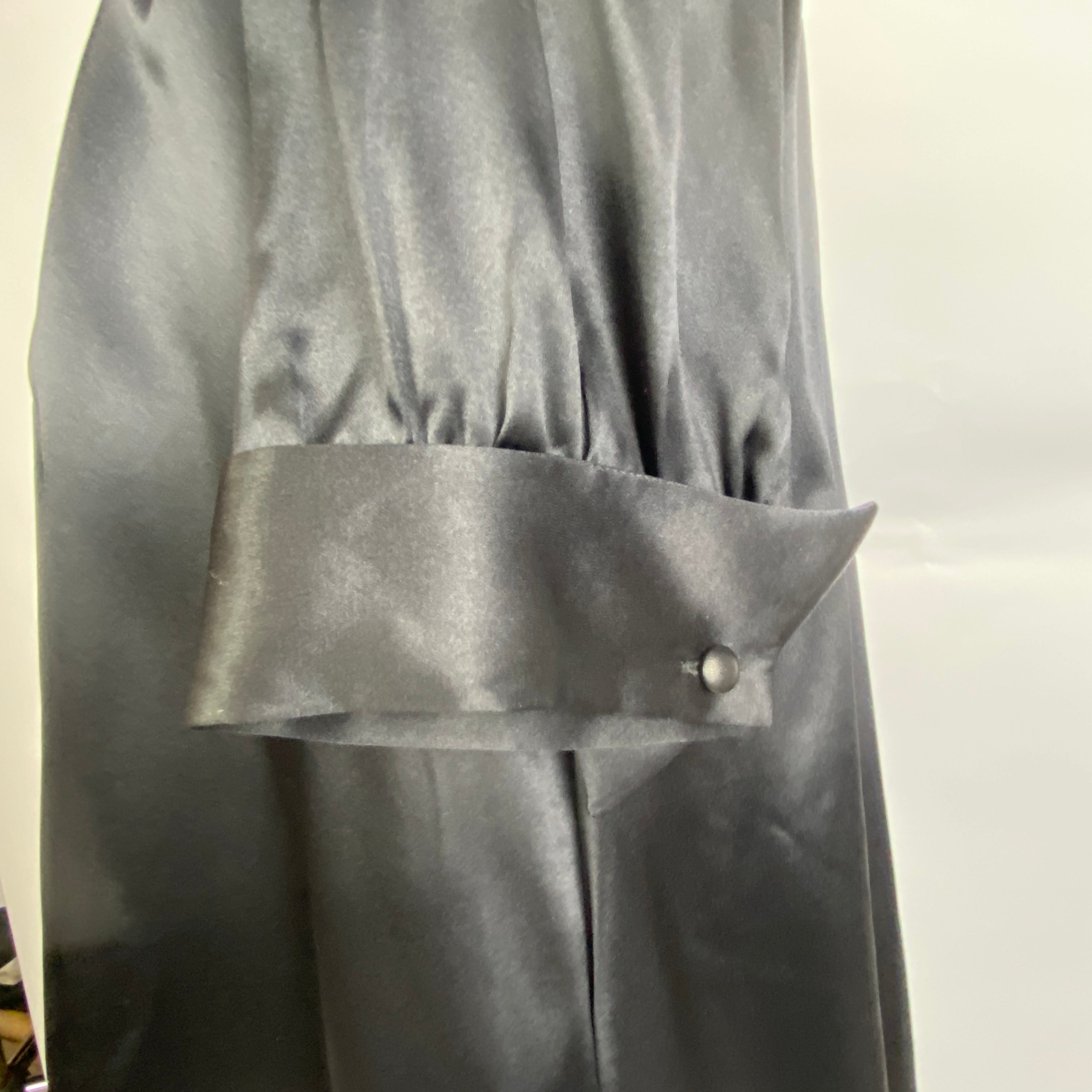 Noir Black Silk Satin Swing Shirt S