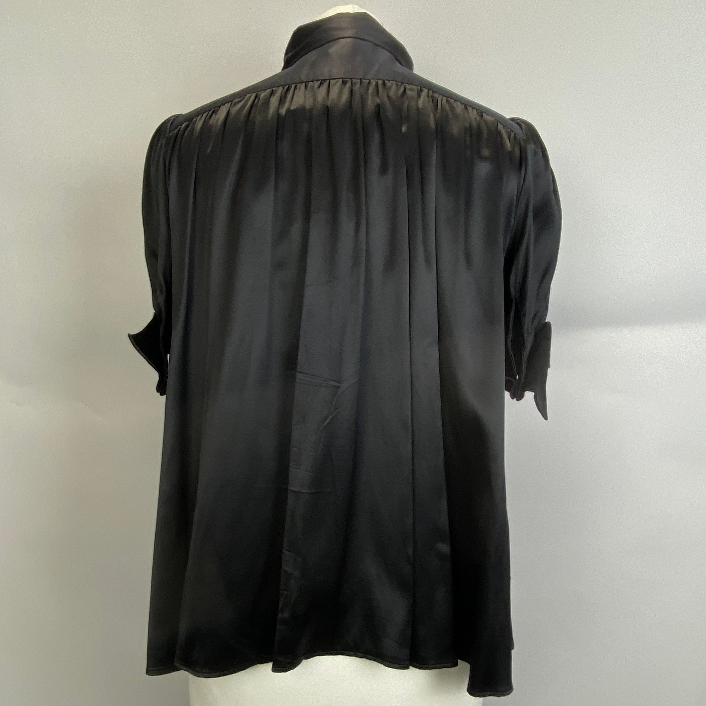 Noir Black Silk Satin Swing Shirt S