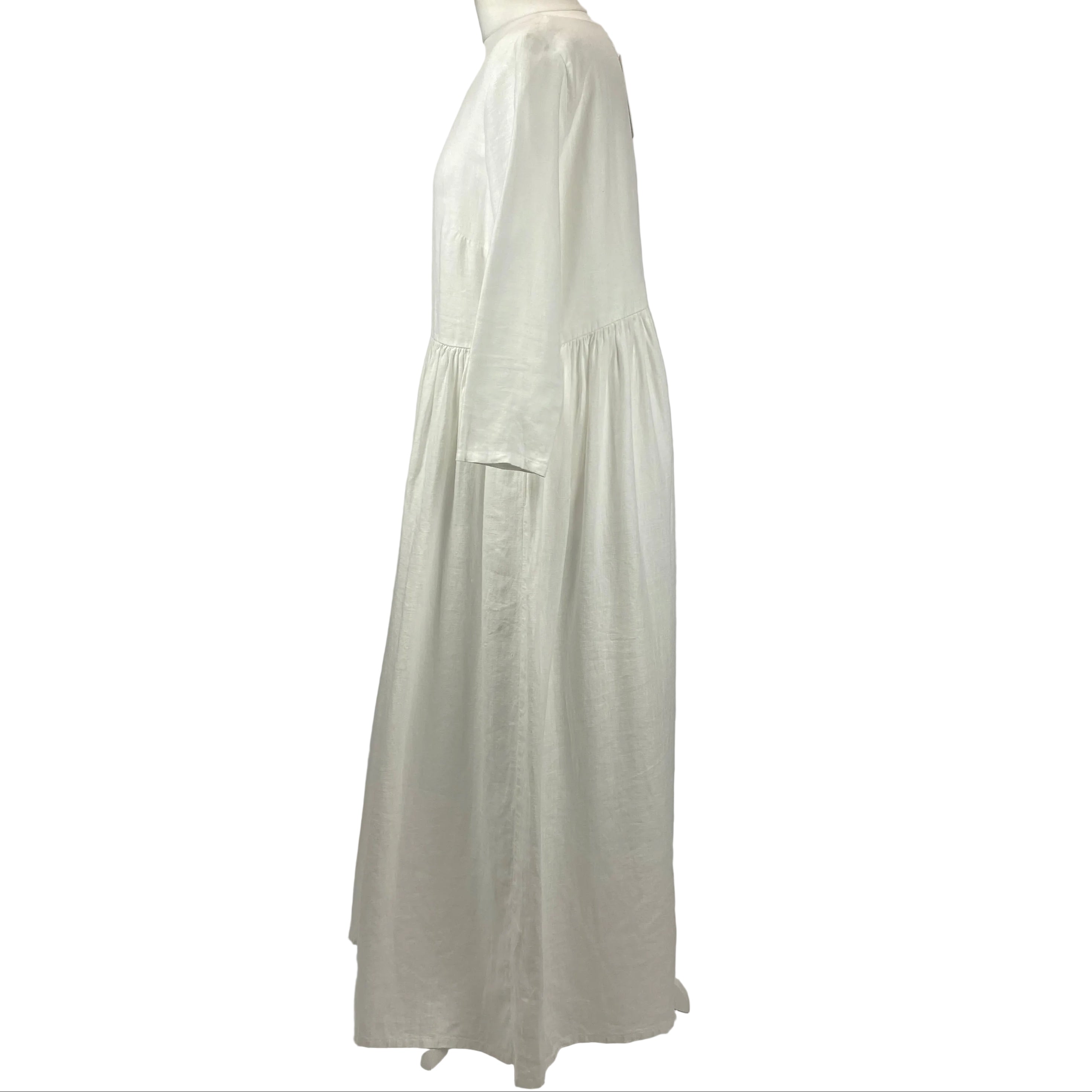 Bottega Egnazia New £420 Ecru Linen Maxi Dress S/M