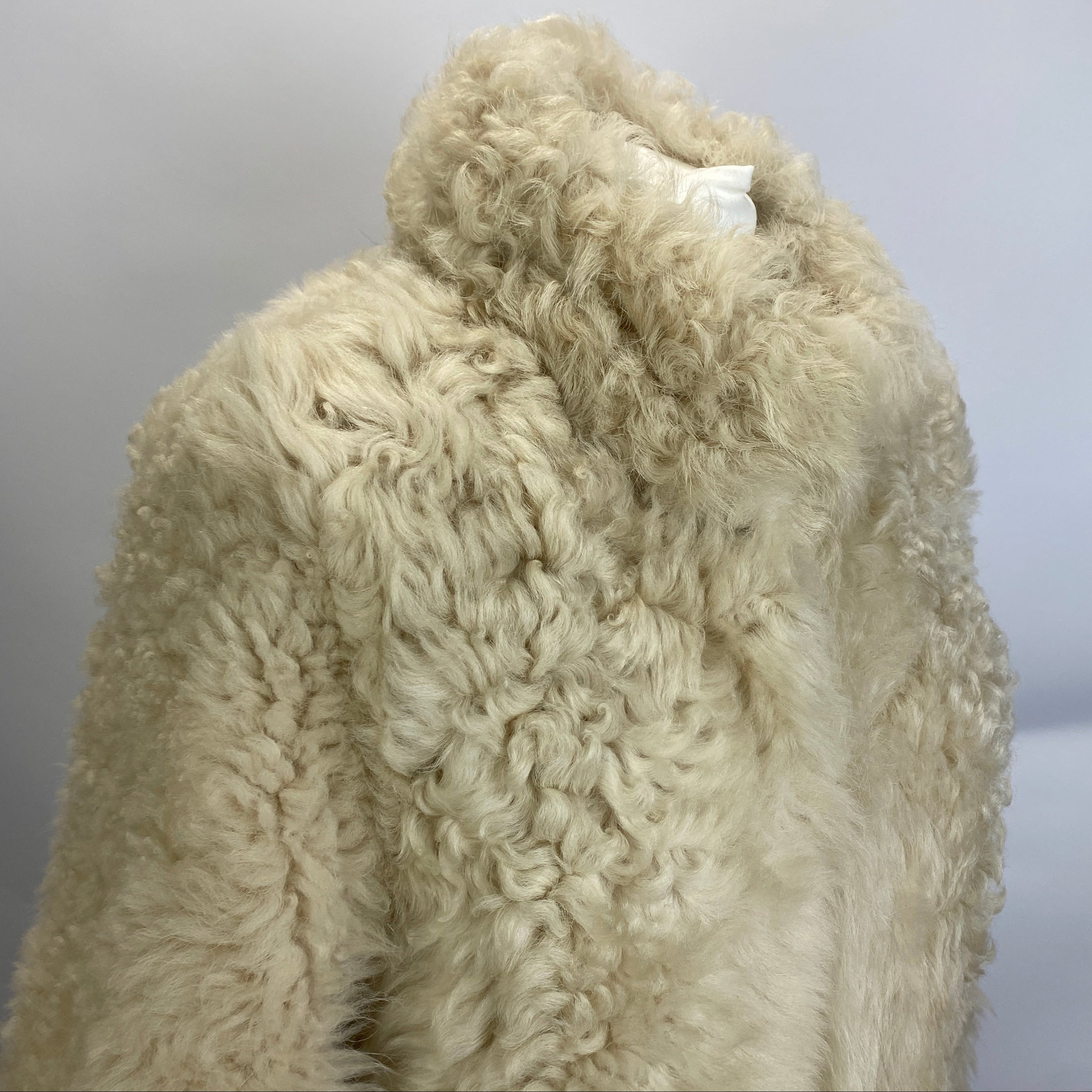 Me&Em £1500 Cream Reversible Shearling Long Coat S