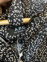 A.P.C. Brand New Monochrome Print Silk Shirt Midi Dress S