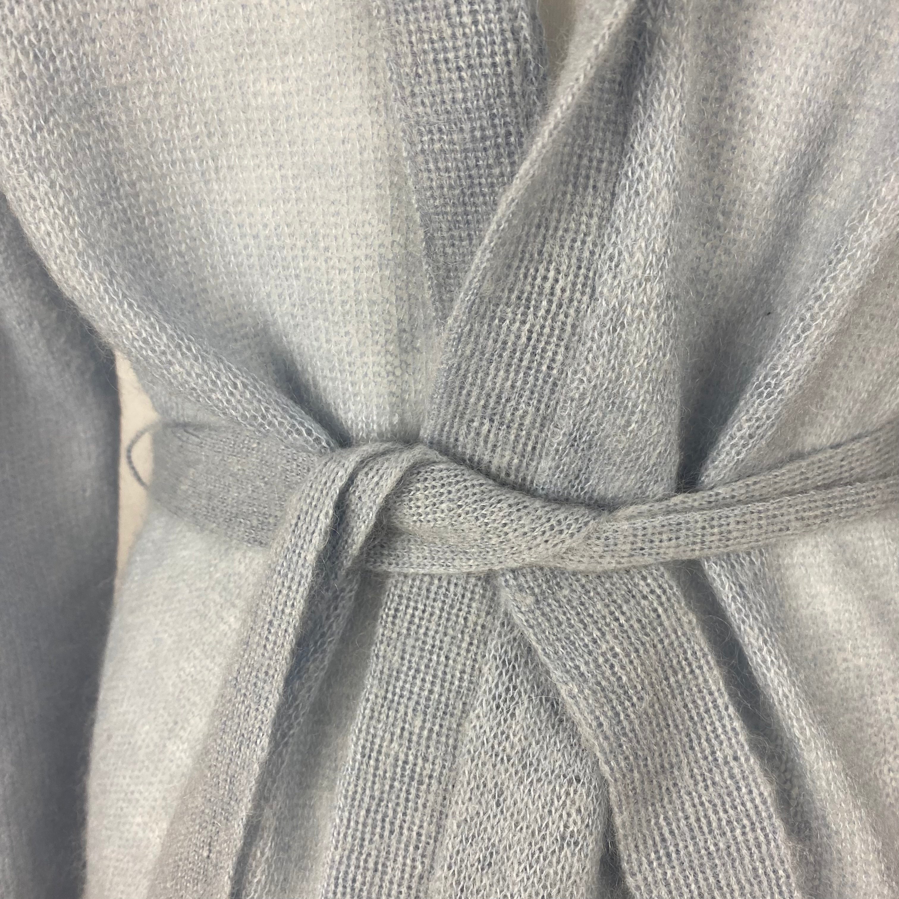 Max Mara Baby Blue Fluffy Knit Longline Cardigan S/M