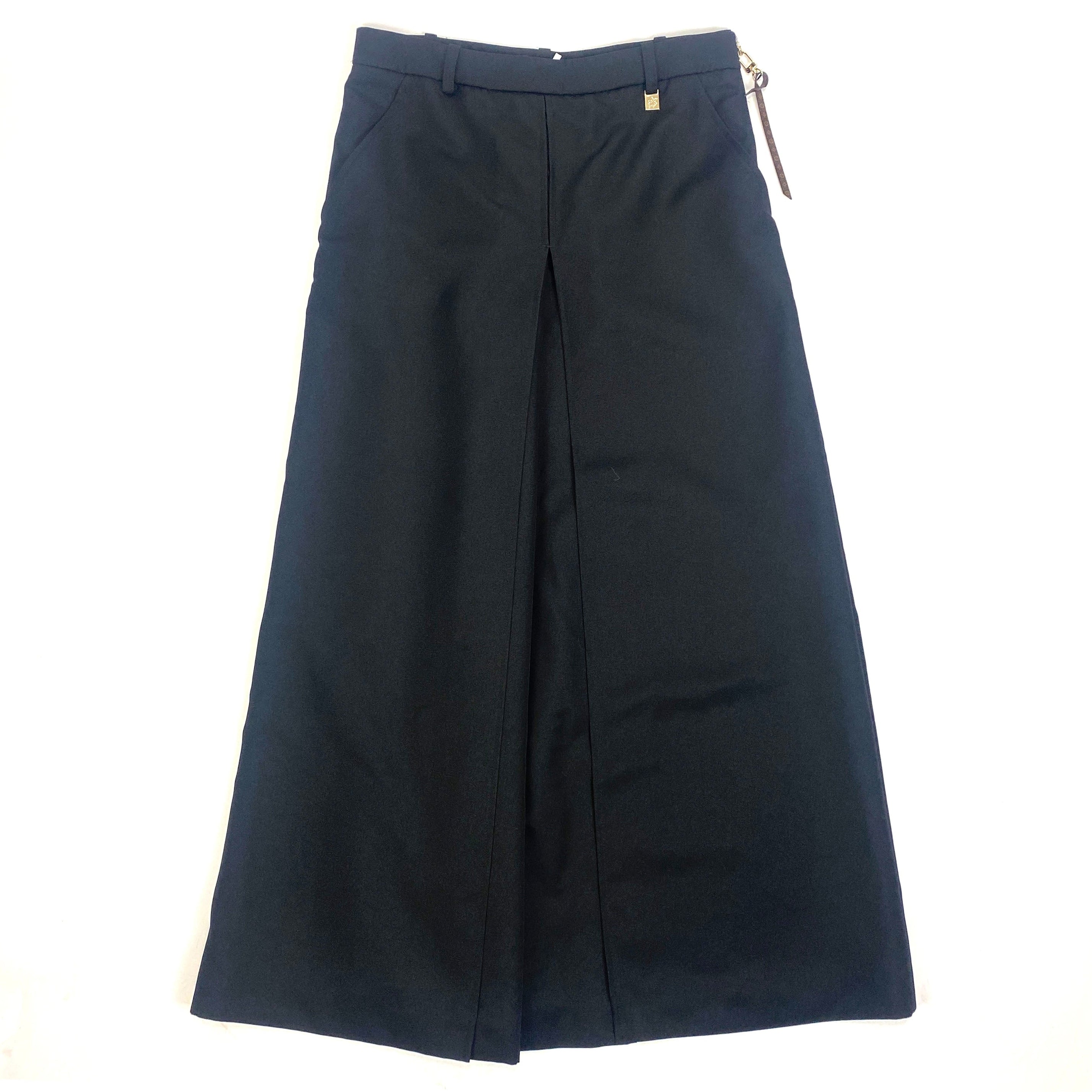 Louis Vuitton New £1600 Black Pleat Wide Leg Crop Pants L