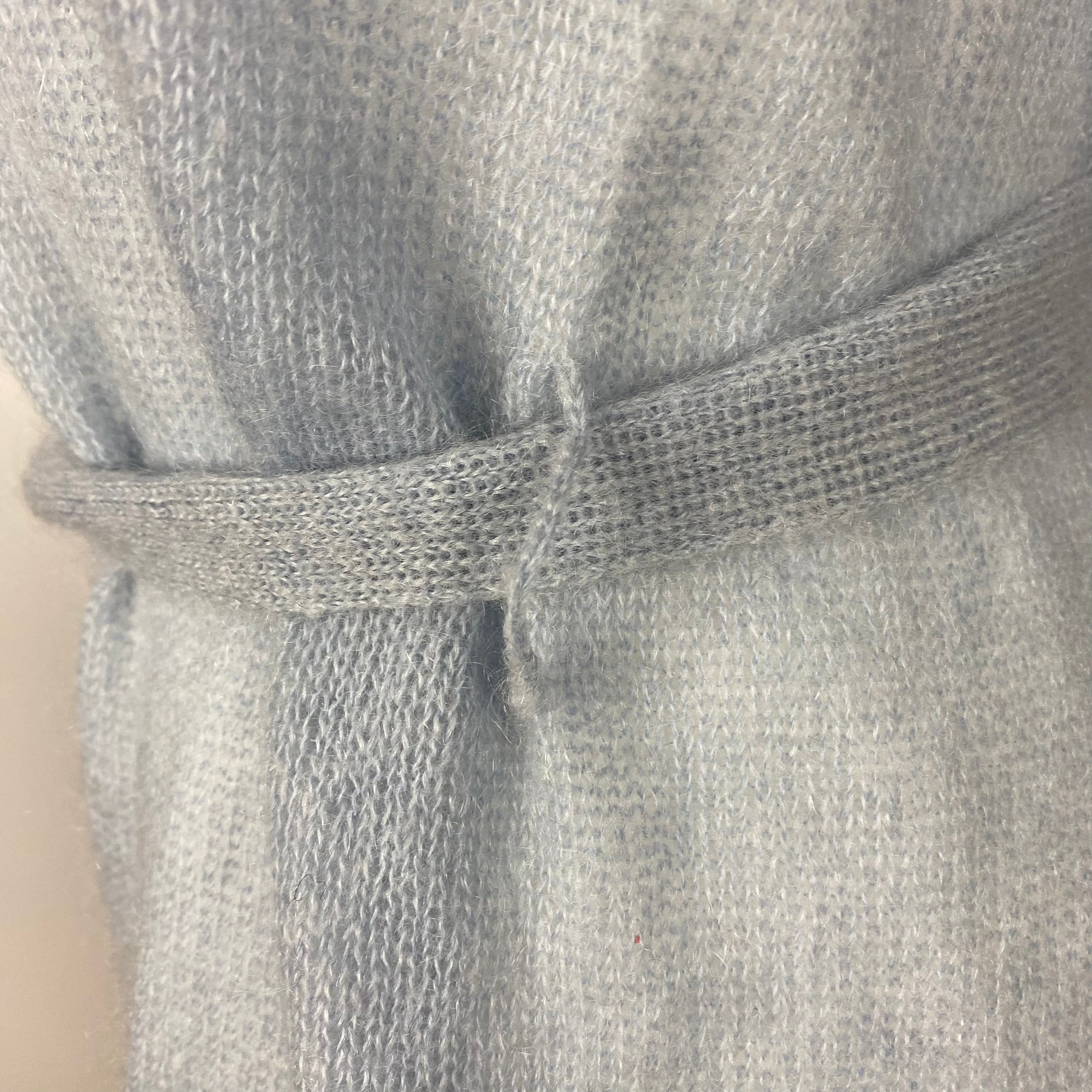 Max Mara Baby Blue Fluffy Knit Longline Cardigan S/M