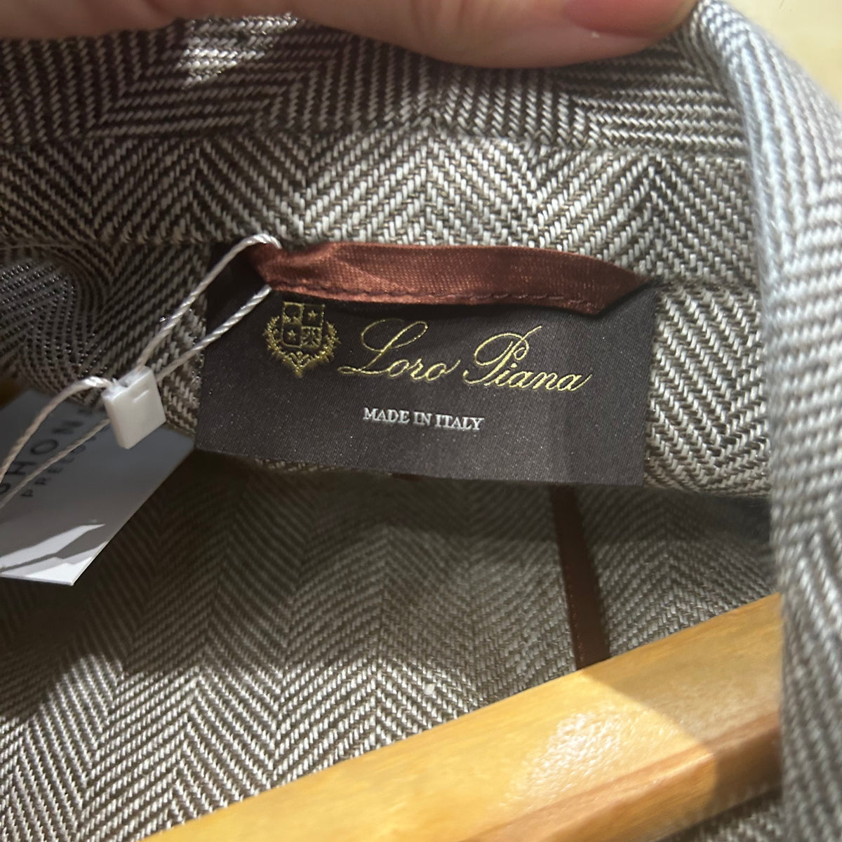 Loro Piana Moss Herringbone Linen Jacket S