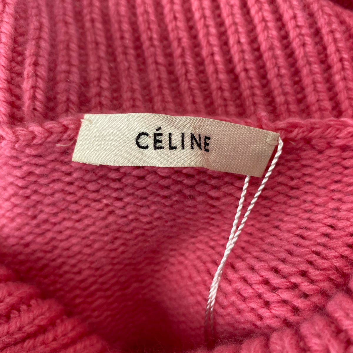 Celine Pink Thick Cashmere Roll Neck Oversized Sweater XS