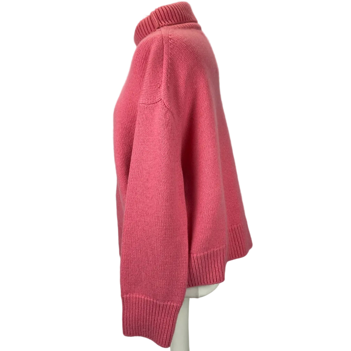 Celine Pink Thick Cashmere Roll Neck Oversized Sweater XS