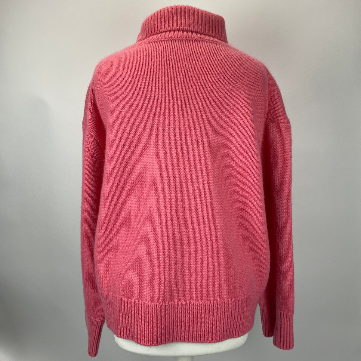 Celine Pink Thick Cashmere Roll Neck Oversized Sweater XS