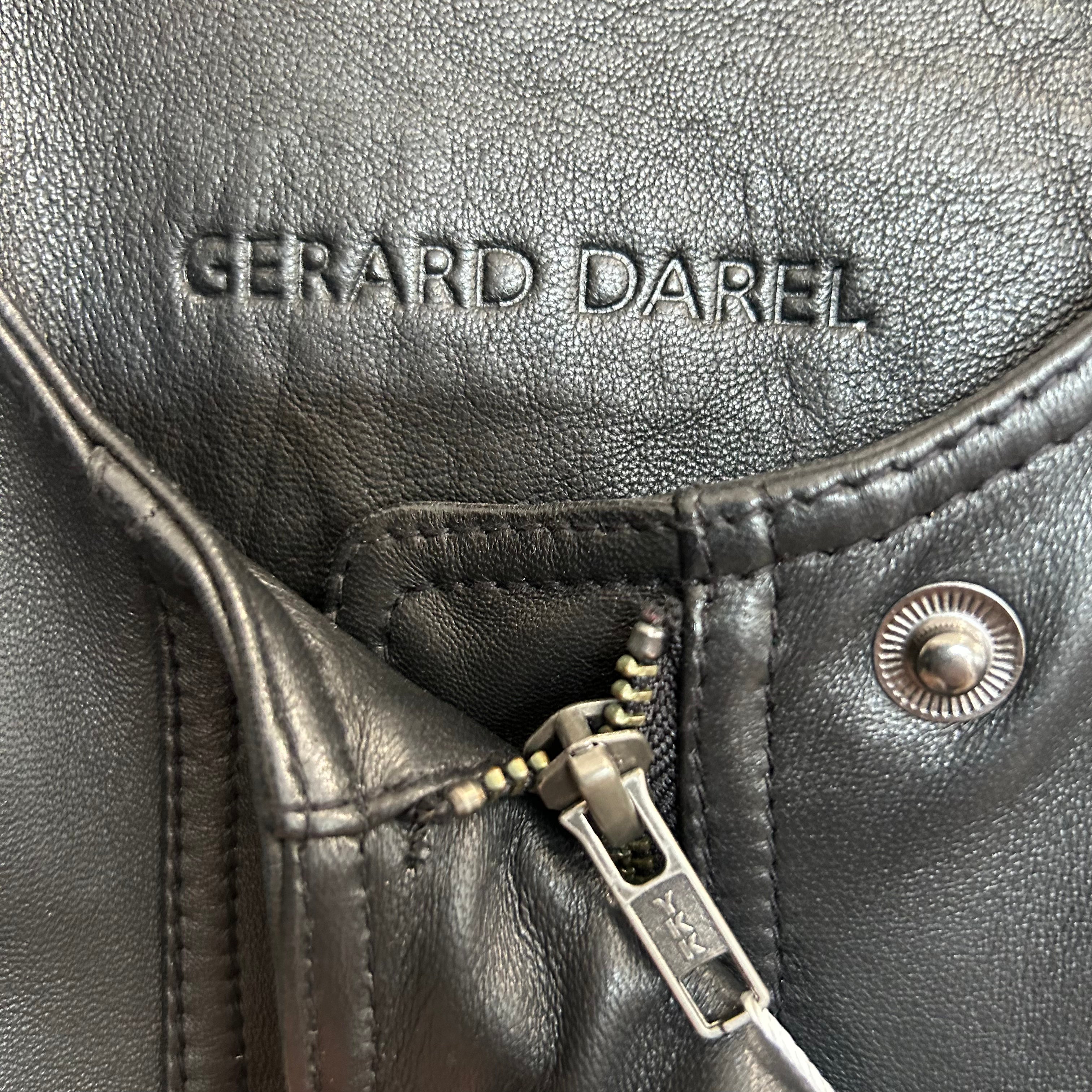 Gerard Darel £545 Black Lambs Leather Collarless Jacket XS