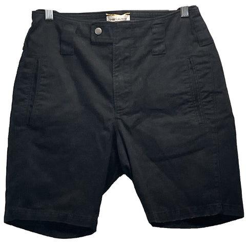 Saint Laurent_Black Drill Cotton Shorts_F36