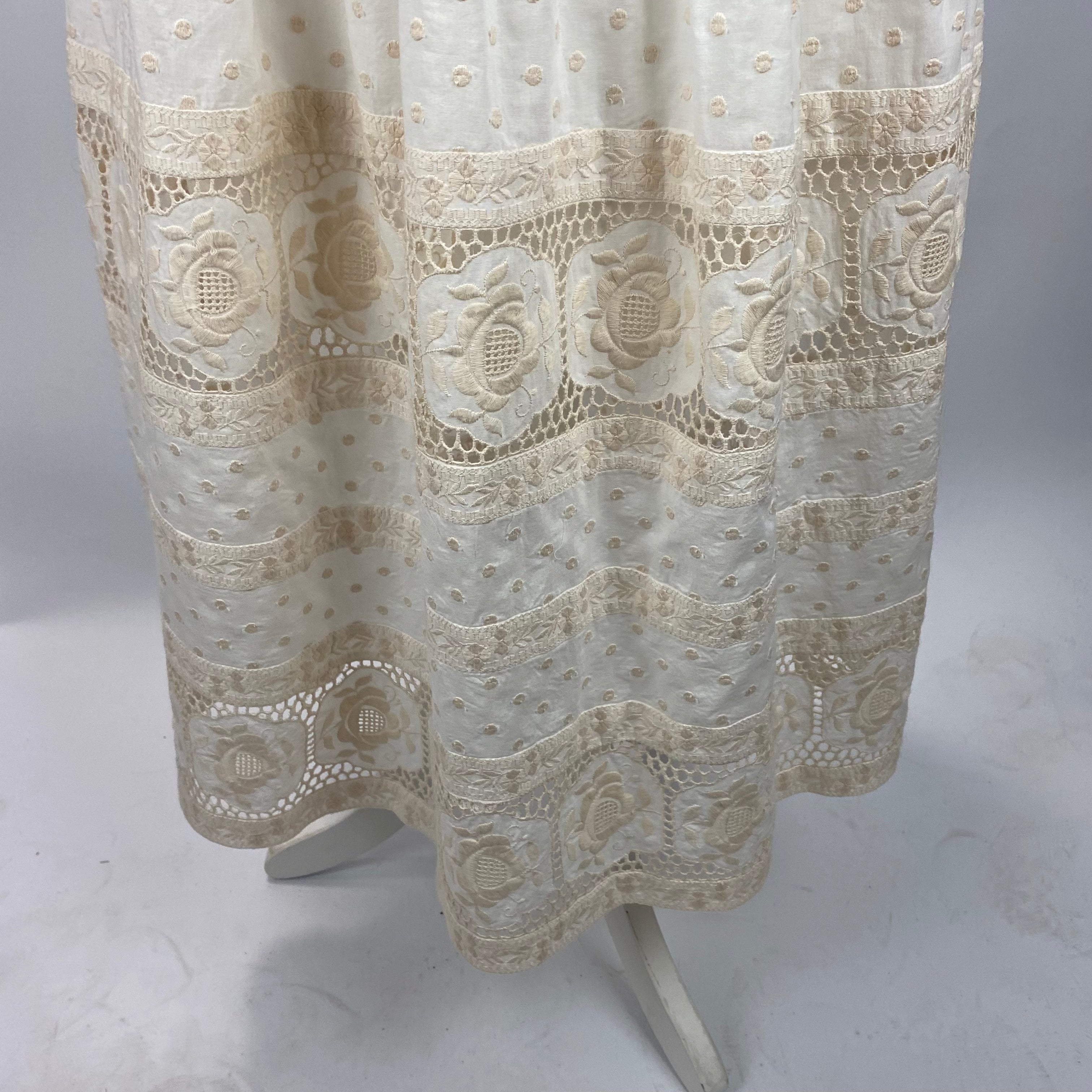 Zimmermann Cream Dotty Embroidered Cotton Midi Dress S