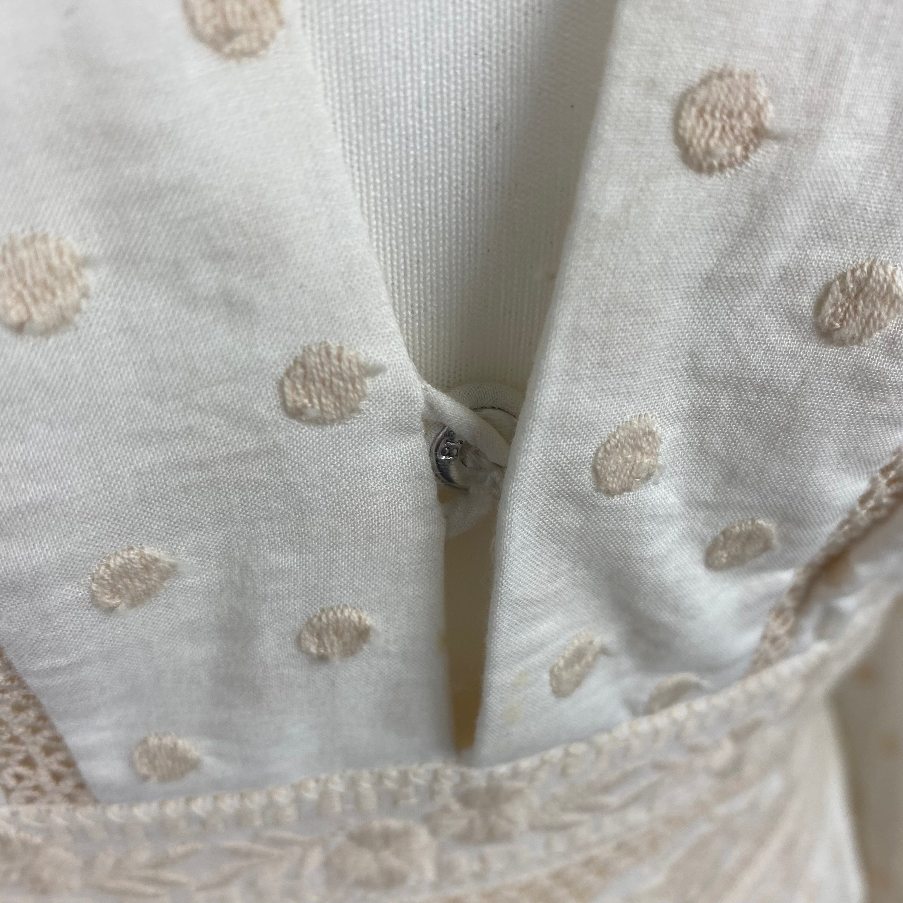 Zimmermann Cream Dotty Embroidered Cotton Midi Dress S