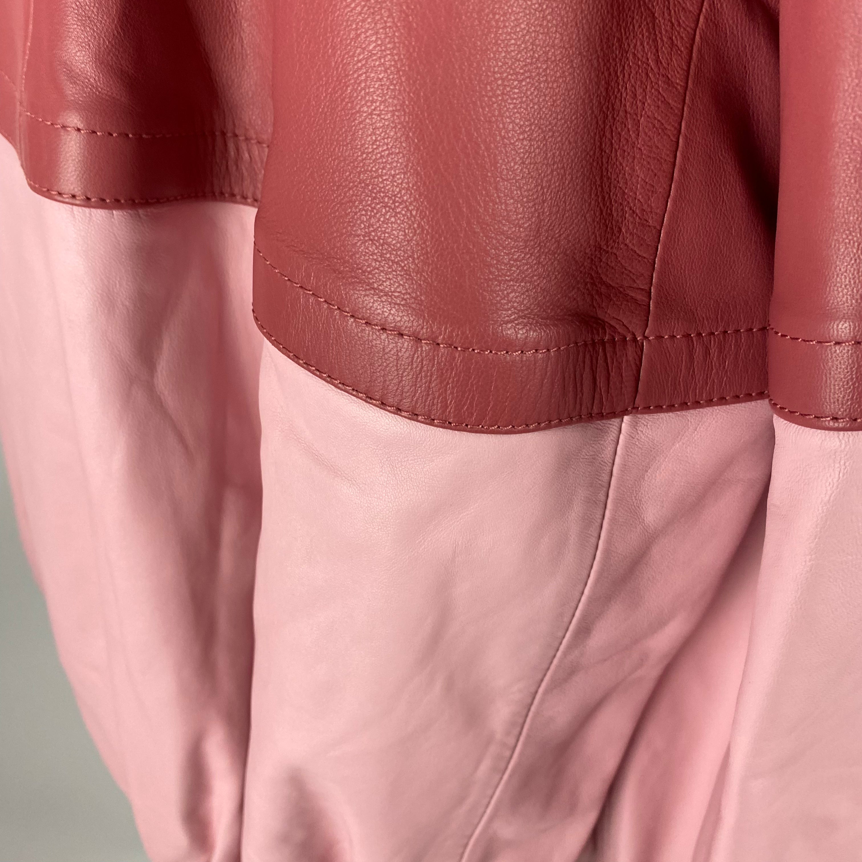 Loewe Brand New Pink & Salmon Lambskin Bomber Jacket XS/S/M