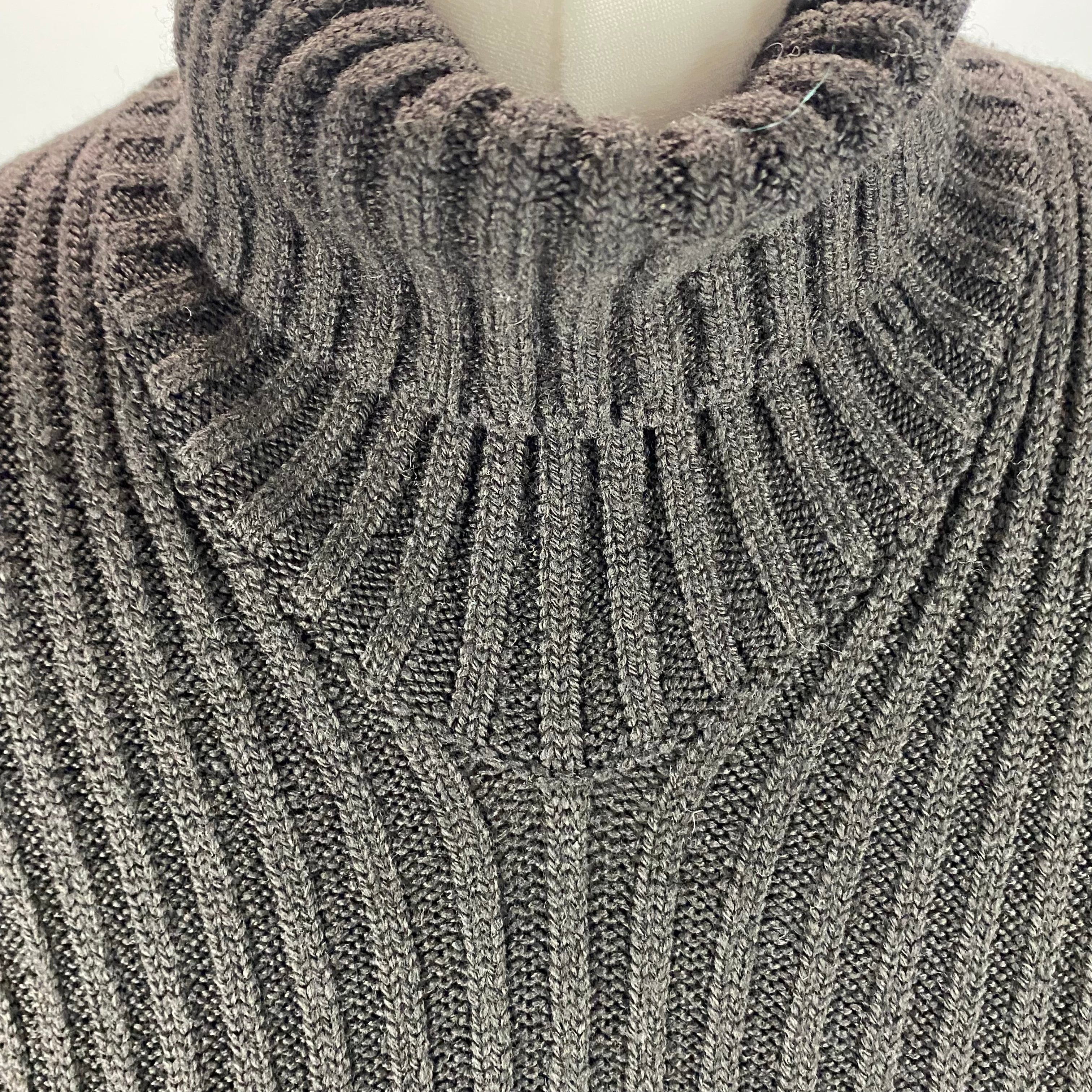 Bottega Veneta £725  Black Thick Rib Polo Neck Cutaway Sweater XS/S/M