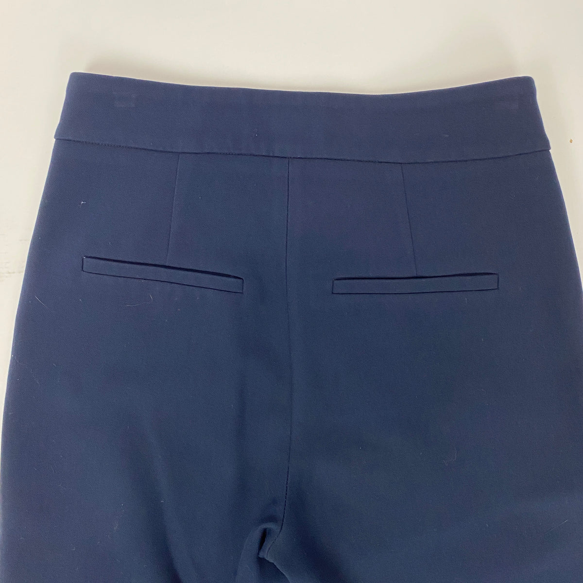 Veronica Beard Navy Thick Jersey Crop Tapered Trousers XS