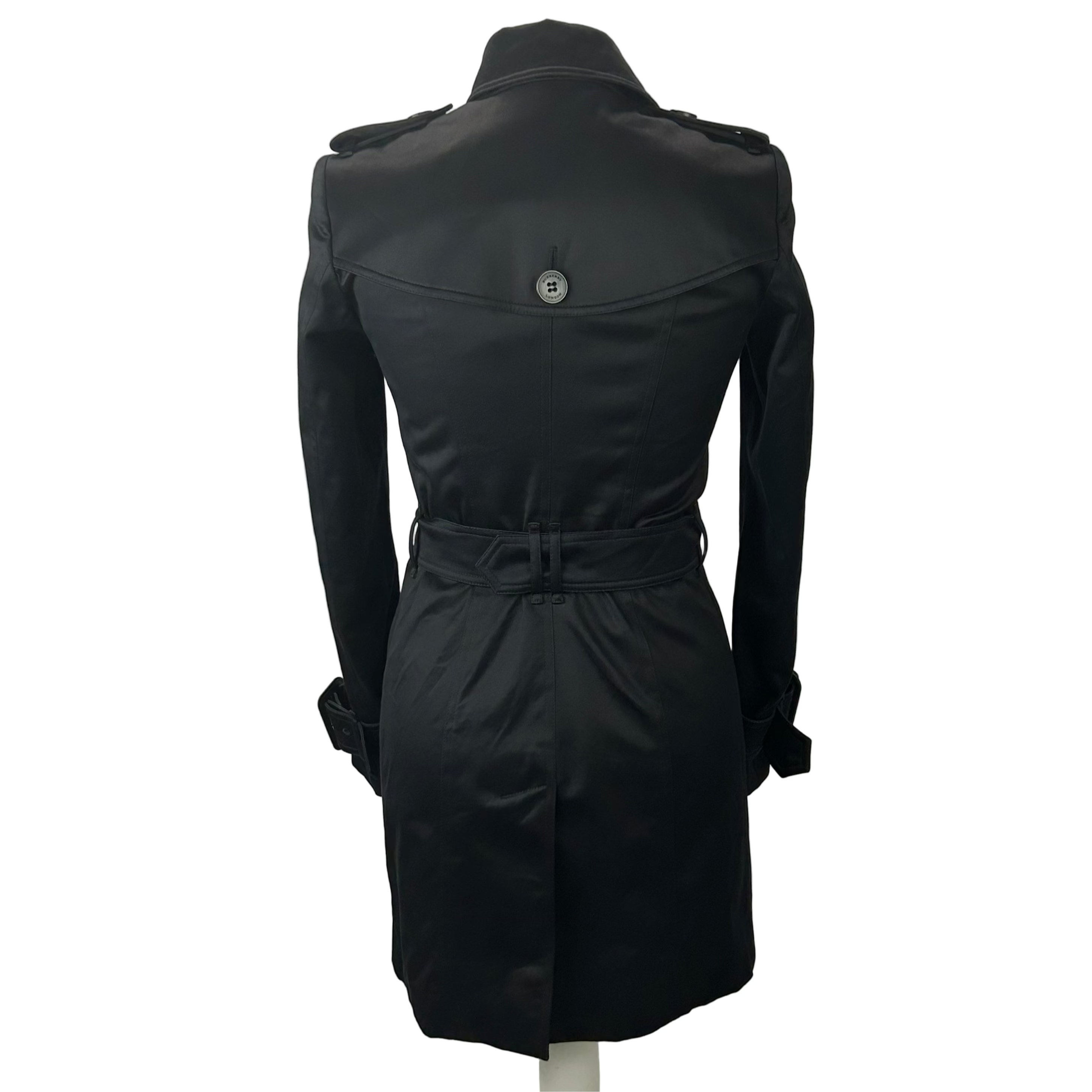 Burberry Brand New £1790 Black Classic Short Kensington Trench Coat XXS
