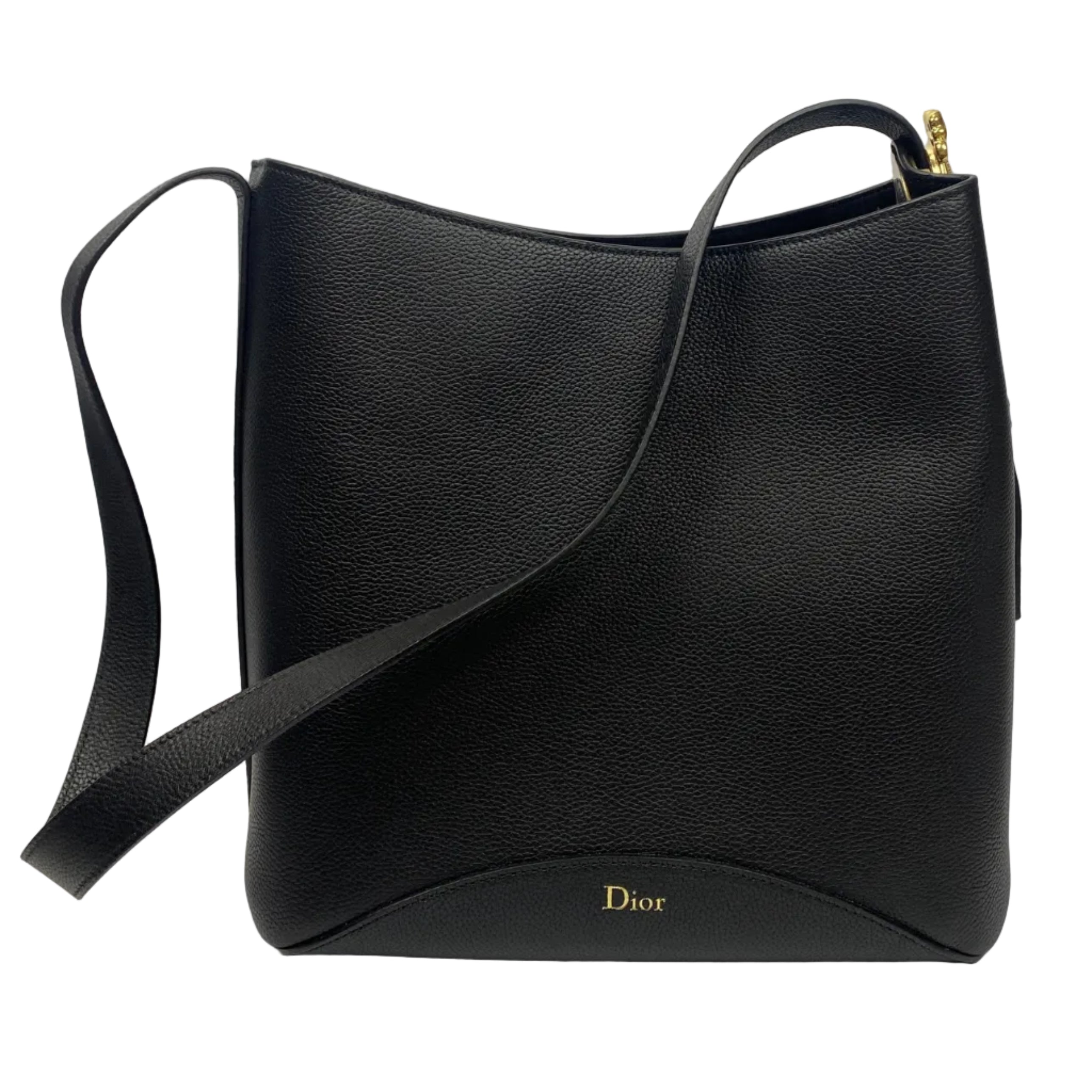 Dior New £3600 Black Medium Médaillon Bucket Bag