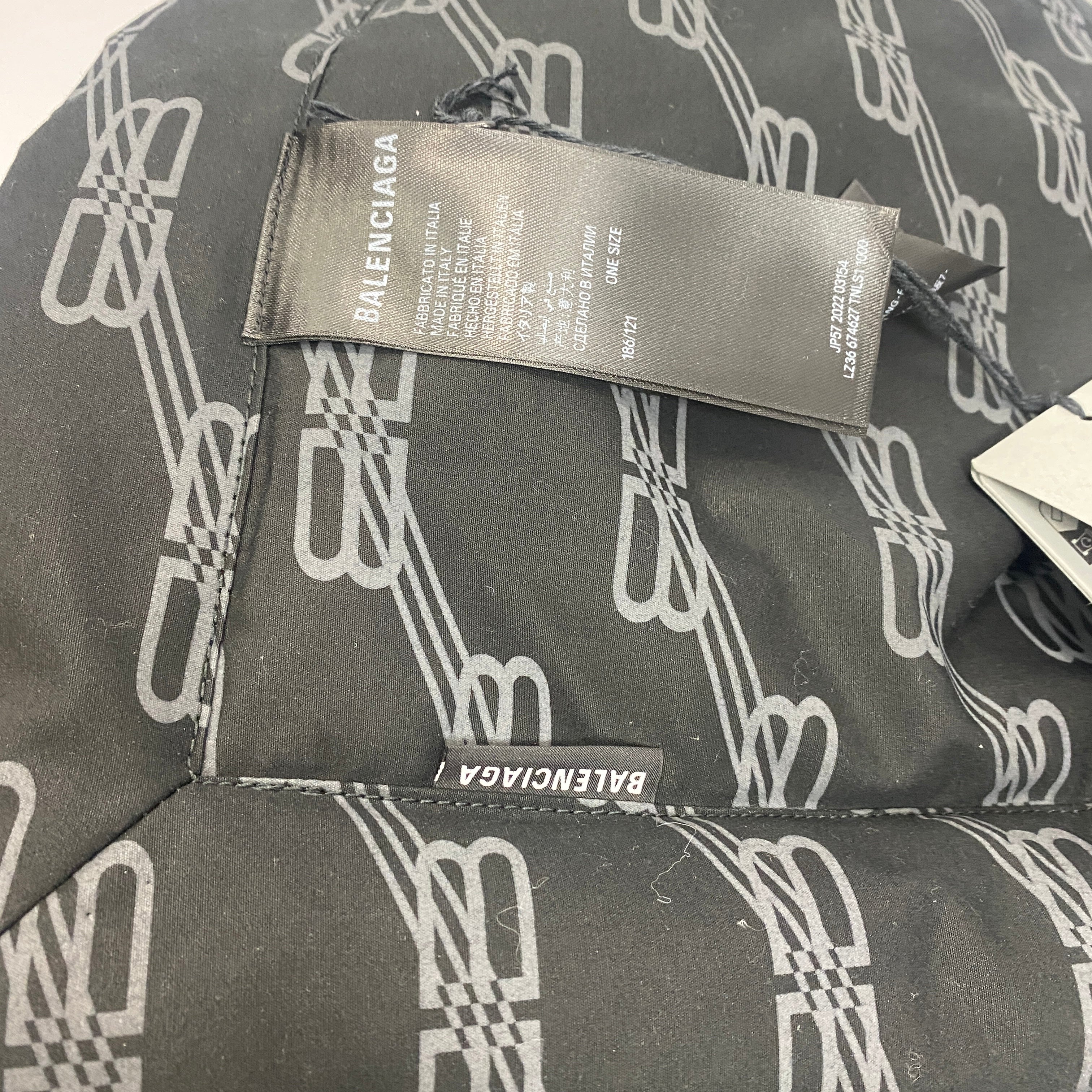 Balenciaga Black Logo Cotton Quilted Blanket